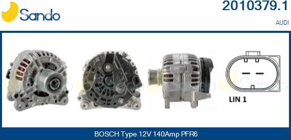 Sando 2010379.1 - Alternator www.autospares.lv