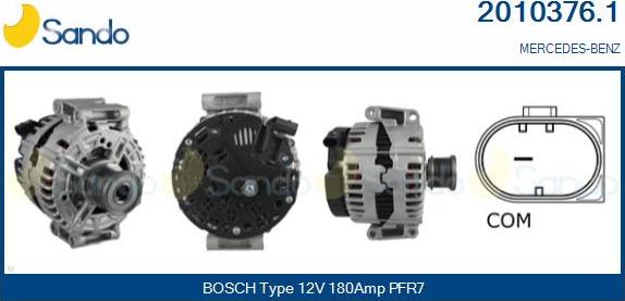 Sando 2010376.1 - Alternator www.autospares.lv