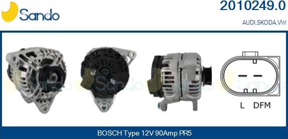 Sando 2010249.0 - Alternator www.autospares.lv