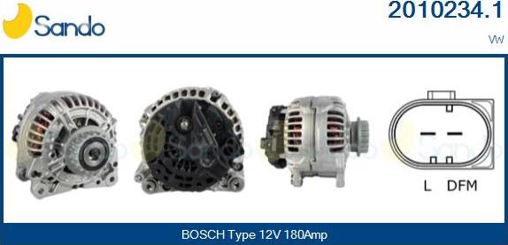 Sando 2010234.1 - Alternator www.autospares.lv