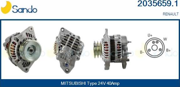 Sando 2035659.1 - Alternator www.autospares.lv