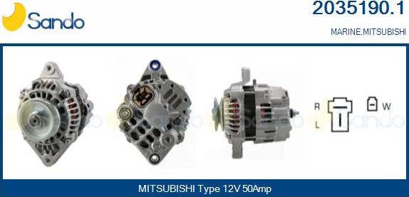 Sando 2035190.1 - Alternator www.autospares.lv