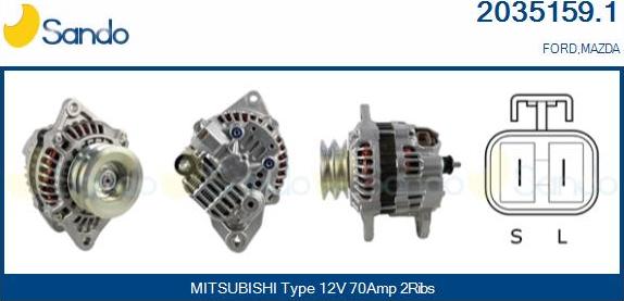 Sando 2035159.1 - Alternator www.autospares.lv