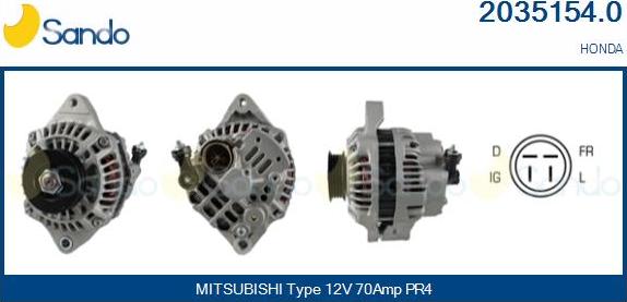 Sando 2035154.0 - Alternator www.autospares.lv