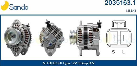 Sando 2035163.1 - Alternator www.autospares.lv