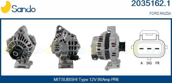 Sando 2035162.1 - Alternator www.autospares.lv