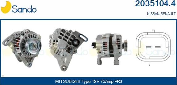 Sando 2035104.4 - Alternator www.autospares.lv