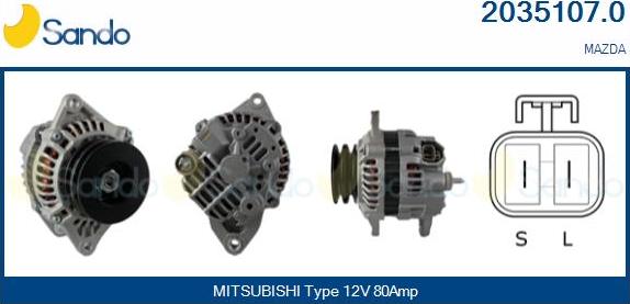 Sando 2035107.0 - Alternator www.autospares.lv