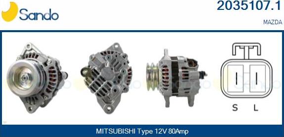 Sando 2035107.1 - Alternator www.autospares.lv