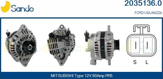 Sando 2035136.0 - Alternator www.autospares.lv