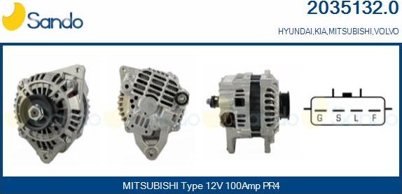 Sando 2035132.0 - Alternator www.autospares.lv