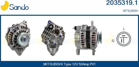 Sando 2035319.1 - Alternator www.autospares.lv