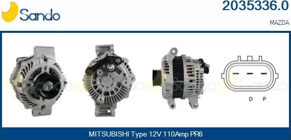 Sando 2035336.0 - Alternator www.autospares.lv