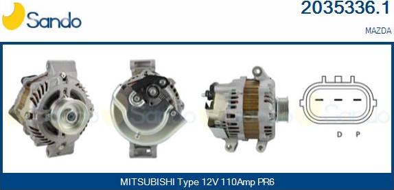 Sando 2035336.1 - Alternator www.autospares.lv