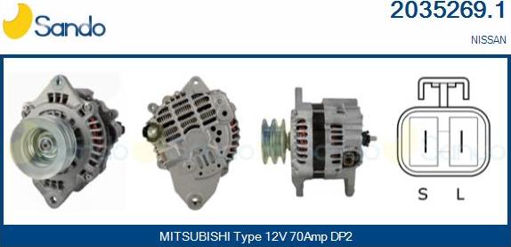 Sando 2035269.1 - Alternator www.autospares.lv