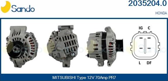 Sando 2035204.0 - Alternator www.autospares.lv