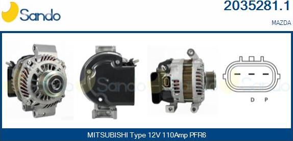 Sando 2035281.1 - Alternator www.autospares.lv