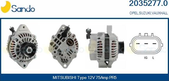 Sando 2035277.0 - Alternator www.autospares.lv