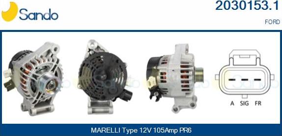 Sando 2030153.1 - Alternator www.autospares.lv