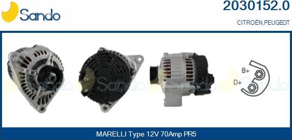 Sando 2030152.0 - Alternator www.autospares.lv