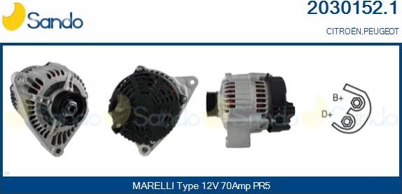 Sando 2030152.1 - Alternator www.autospares.lv