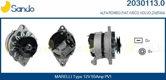 Sando 2030113.0 - Alternator www.autospares.lv