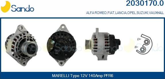 Sando 2030170.0 - Alternator www.autospares.lv