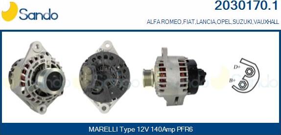 Sando 2030170.1 - Alternator www.autospares.lv