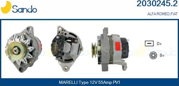 Sando 2030245.2 - Alternator www.autospares.lv