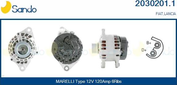 Sando 2030201.1 - Alternator www.autospares.lv