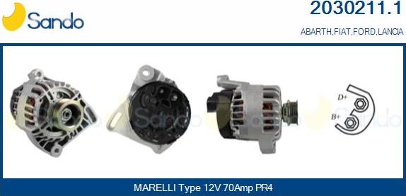 Sando 2030211.1 - Alternator www.autospares.lv