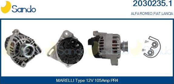 Sando 2030235.1 - Alternator www.autospares.lv