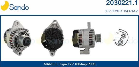 Sando 2030221.1 - Alternator www.autospares.lv