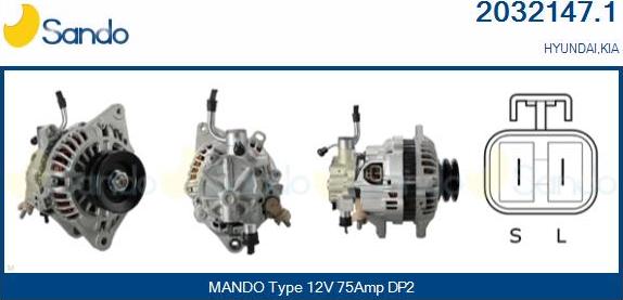 Sando 2032147.1 - Alternator www.autospares.lv