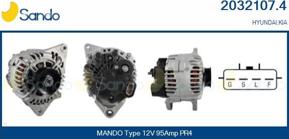 Sando 2032107.4 - Alternator www.autospares.lv