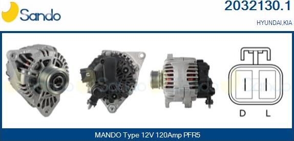 Sando 2032130.1 - Alternator www.autospares.lv