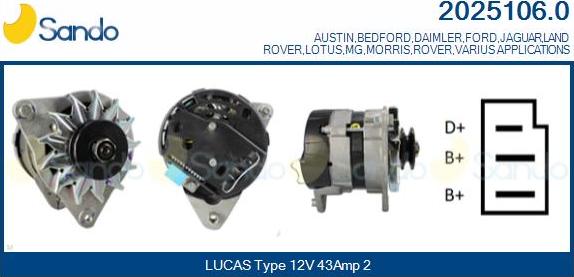 Sando 2025106.0 - Alternator www.autospares.lv