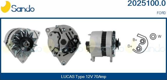 Sando 2025100.0 - Alternator www.autospares.lv