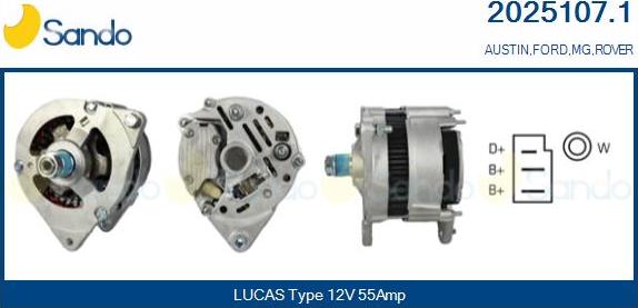 Sando 2025107.1 - Alternator www.autospares.lv