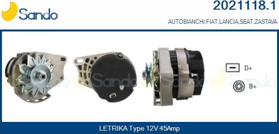 Sando 2021118.1 - Генератор www.autospares.lv