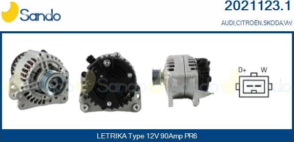 Sando 2021123.1 - Alternator www.autospares.lv