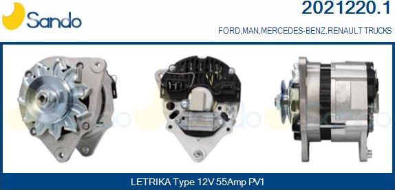 Sando 2021220.1 - Генератор www.autospares.lv