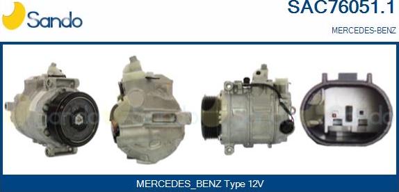 Sando SAC76051.1 - Compressor, air conditioning www.autospares.lv