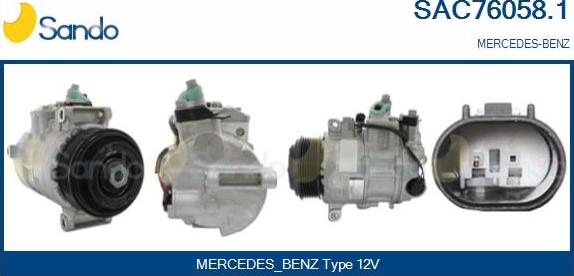 Sando SAC76058.1 - Compressor, air conditioning www.autospares.lv