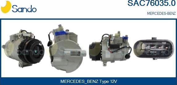 Sando SAC76035.0 - Compressor, air conditioning www.autospares.lv