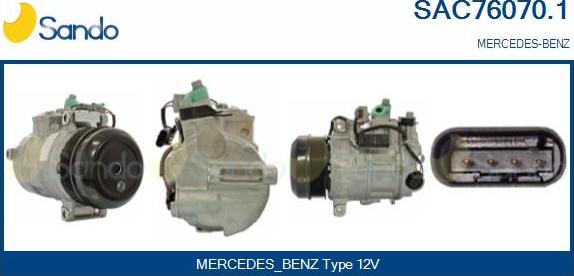 Sando SAC76070.1 - Compressor, air conditioning www.autospares.lv