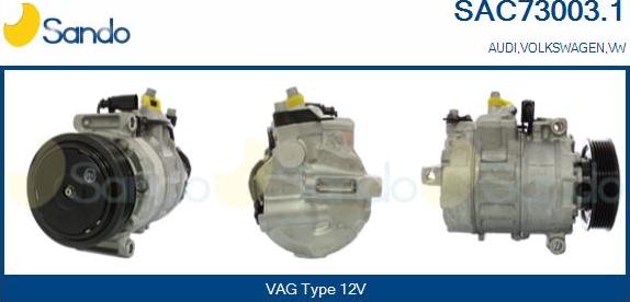 Sando SAC73003.1 - Compressor, air conditioning www.autospares.lv