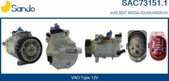 Sando SAC73151.1 - Compressor, air conditioning www.autospares.lv