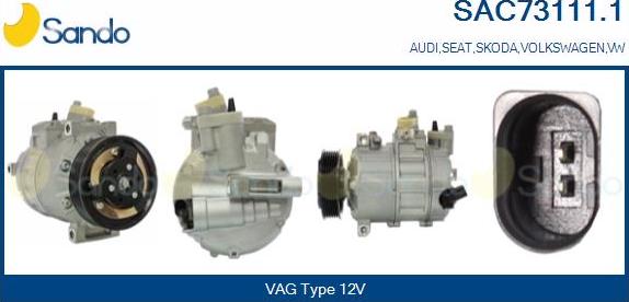 Sando SAC73111.1 - Compressor, air conditioning www.autospares.lv