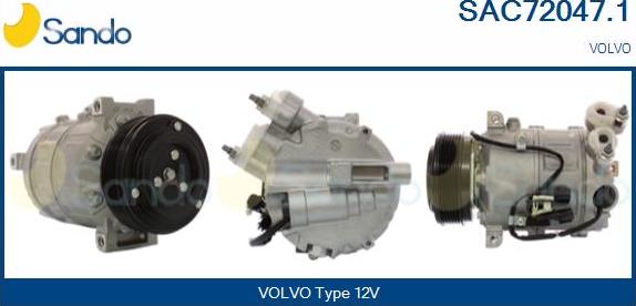 Sando SAC72047.1 - Compressor, air conditioning www.autospares.lv